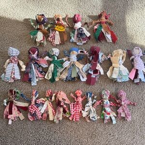 Handcrafted Patchwork Rag Dolls Set